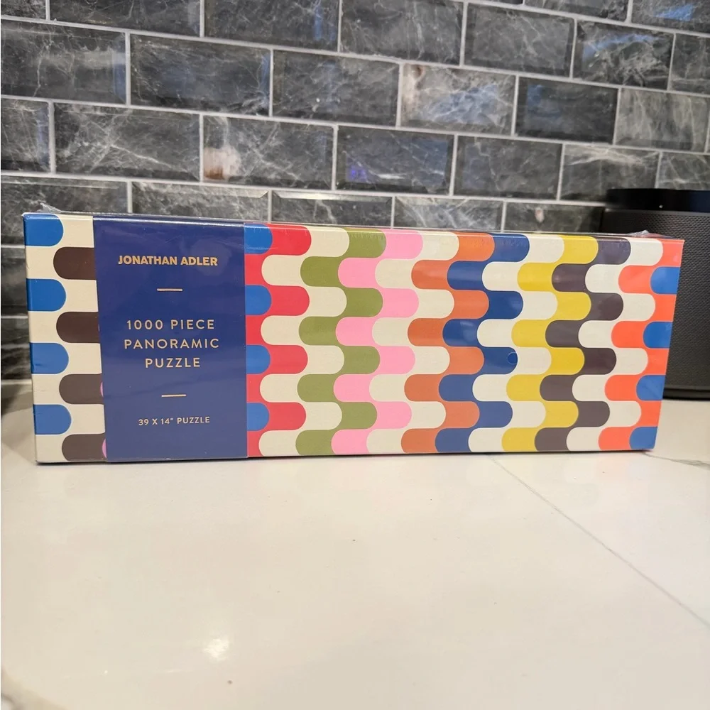 Jonathan Adler 1000-Piece Panoramic Puzzle Bright Bargello | New